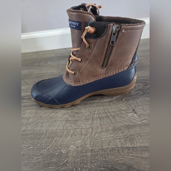 Sperry Womens Brown & Navy Duck Boots Size 7 - Picture 2 of 7